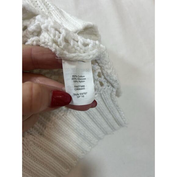 Madewell Cable-Knit Sweater in Antique Cream Women's Size Small Long Sleeve - Picture 6 of 7